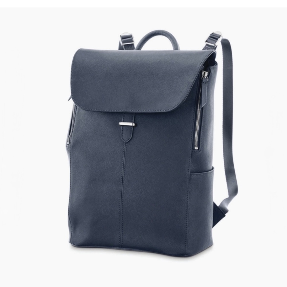 Samsonite Navy Blue Leather Backpack